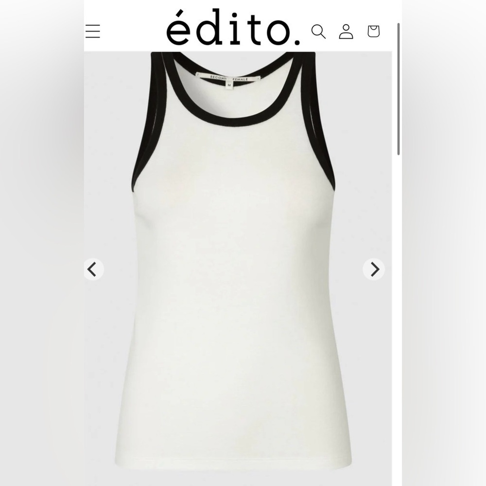 Second Female Women's Black and White Tank NWT